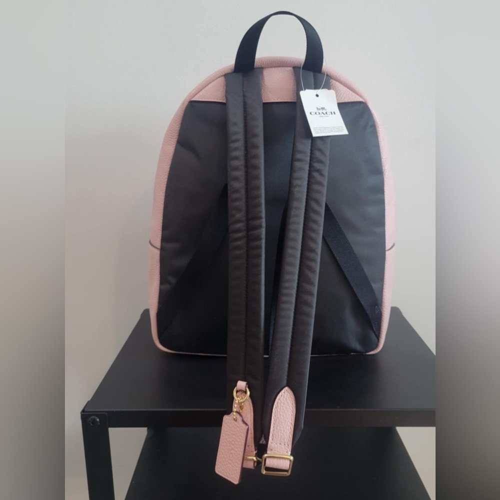 BNWT COACH Medium Charlie Pebble Leather Pink Backpack - Picture 3 of 8
